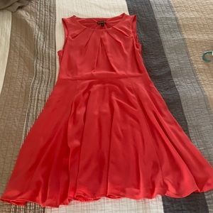 Express Coral Fit and Flair dress